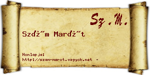 Szám Marót névjegykártya
